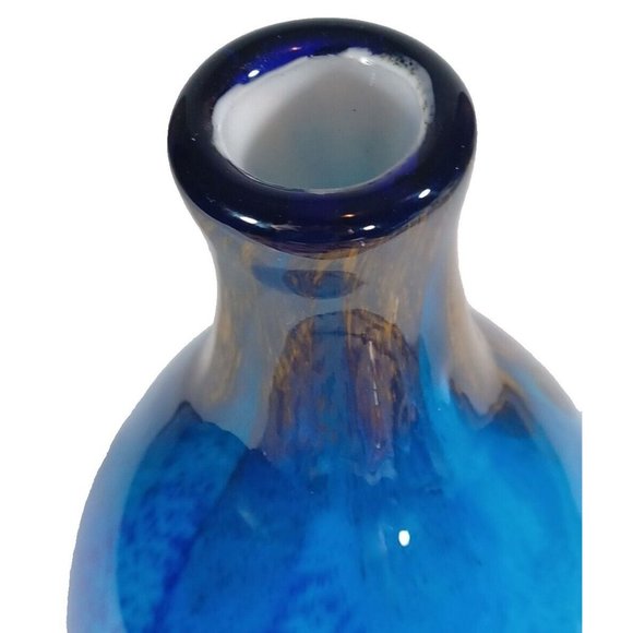 Vintage Murano Millefiori Colorful Bottleneck Art Glass Vase 13.5” X 7" Peacock - Picture 12 of 15